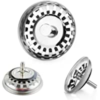 JZK Tapón fregadero acero inoxidable fregadero filtros cocina 79 mm para cocina baño ducha pantalla residuos tapón